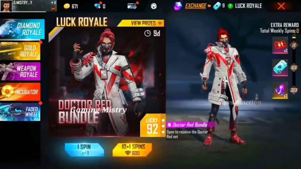 Doctor Red Bundle Free Fire