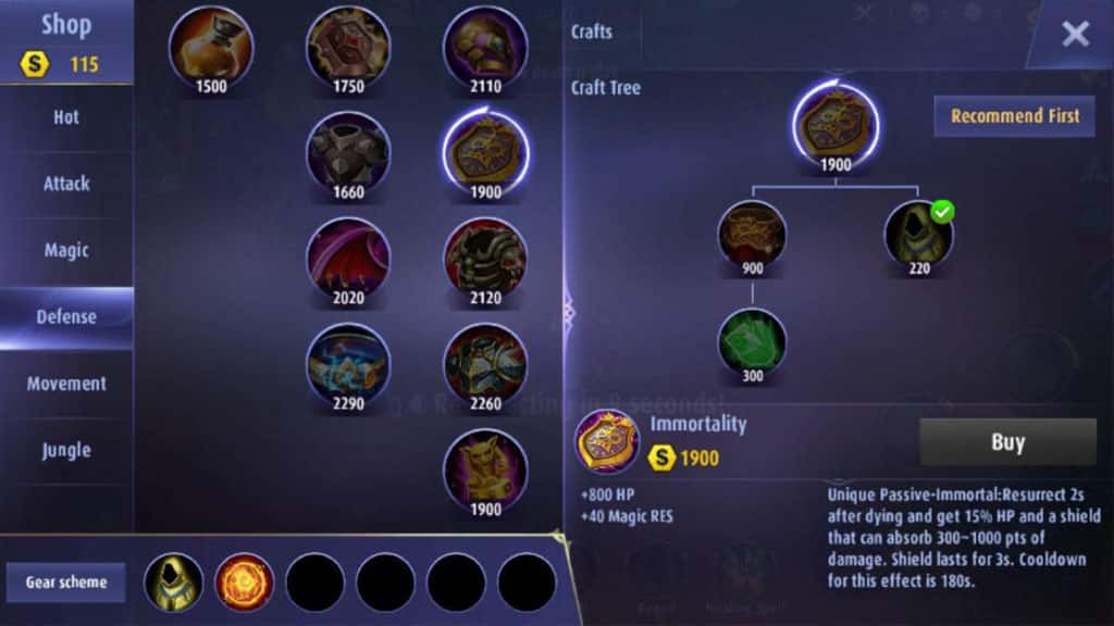 push rank mobile legends setting item