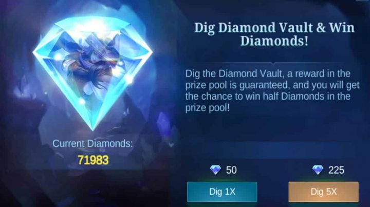 Ikutan Diamond Vault ML (Mobile Legends) Bisa Dapet Skin Langka Lho!
