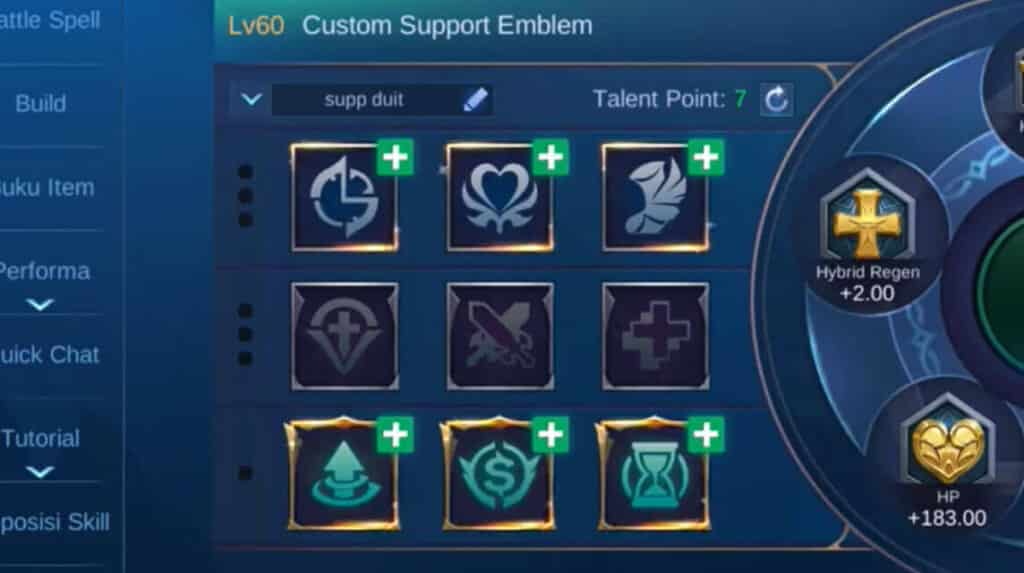 emblem support talents
