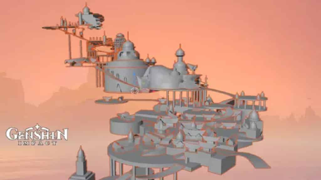 Sumeru Genshin Impact 3D model of sumeru city