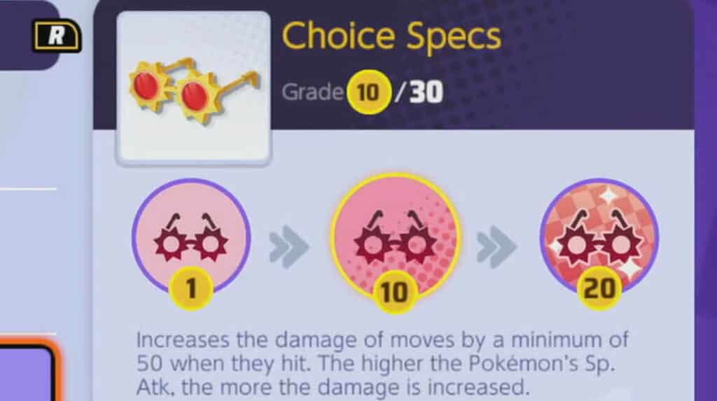 Muskelband-Pokémon mit ausgewählten Spezifikationen