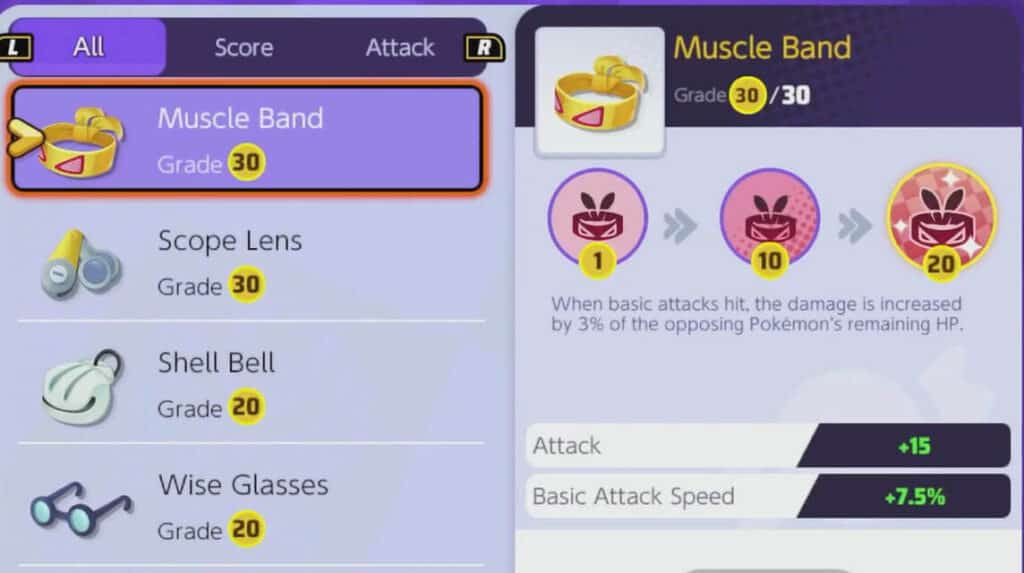muscle band pokemon unite tampilan 2
