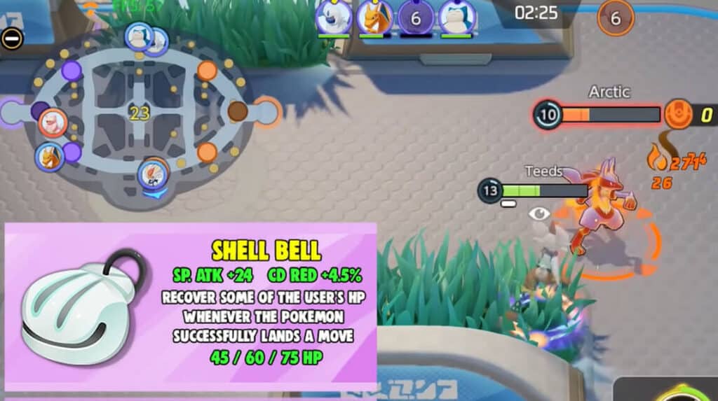 Der Heileffekt von Shell Bell Pokemon Unite ist nicht stapelbar